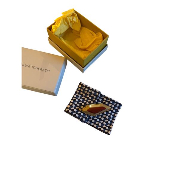 Silvia Tcherassi NWB Resin Gold-Tone Brooch